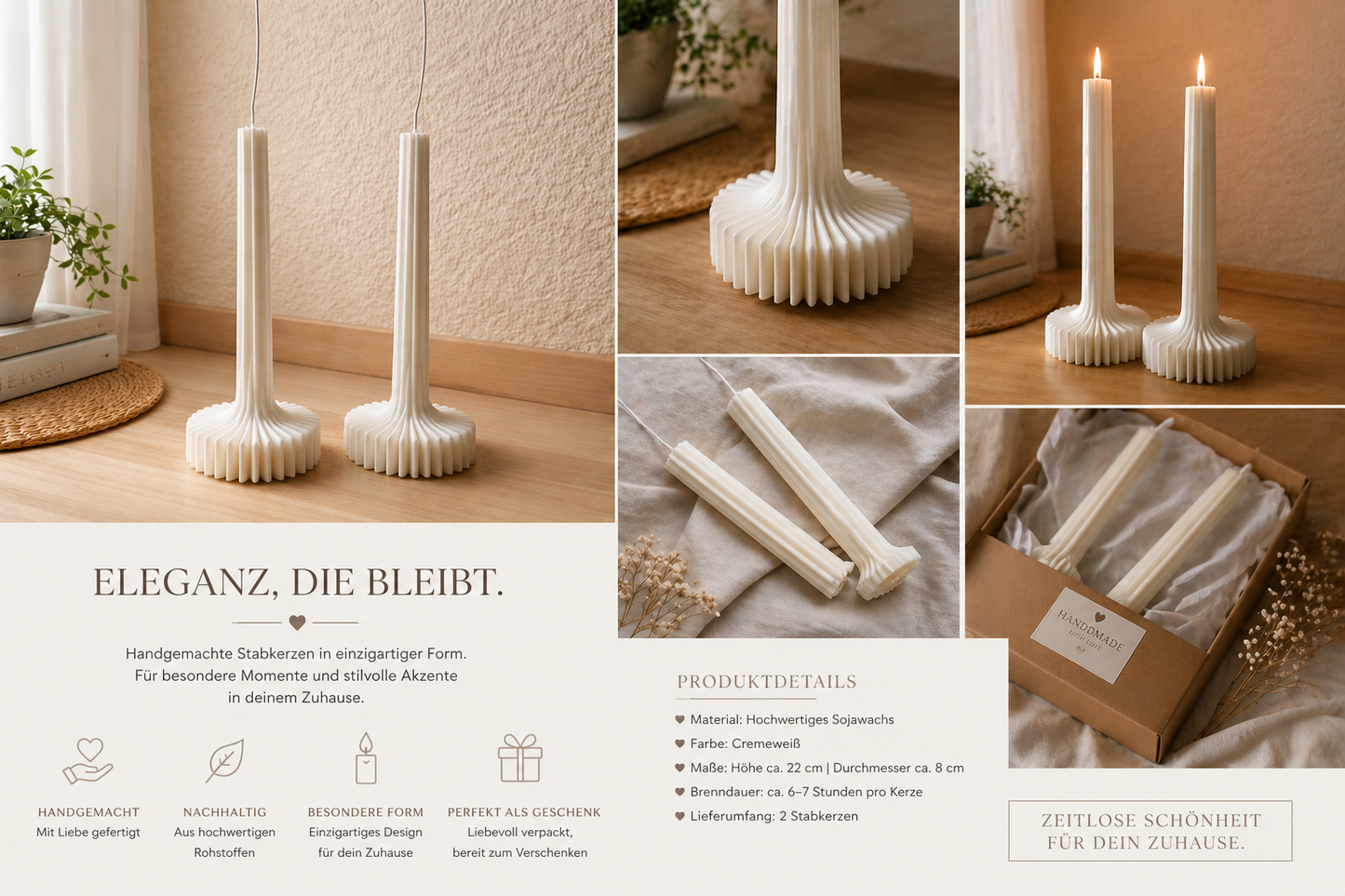 „LUMINA – skulpturale Stabkerzen“
