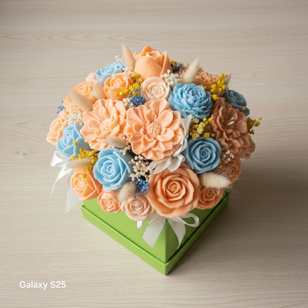 Bloom Box Blau – Flat Lay
