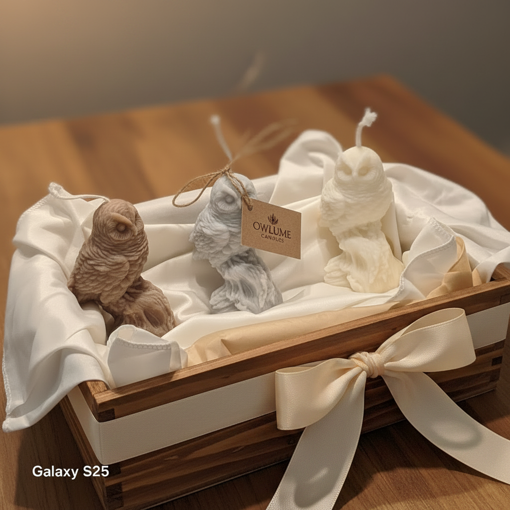 Eule Kerze – Geschenkbox