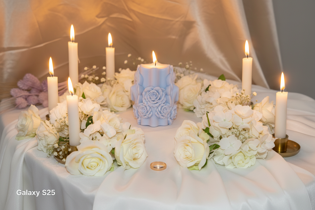 Hochzeitskerze – Tischdeko