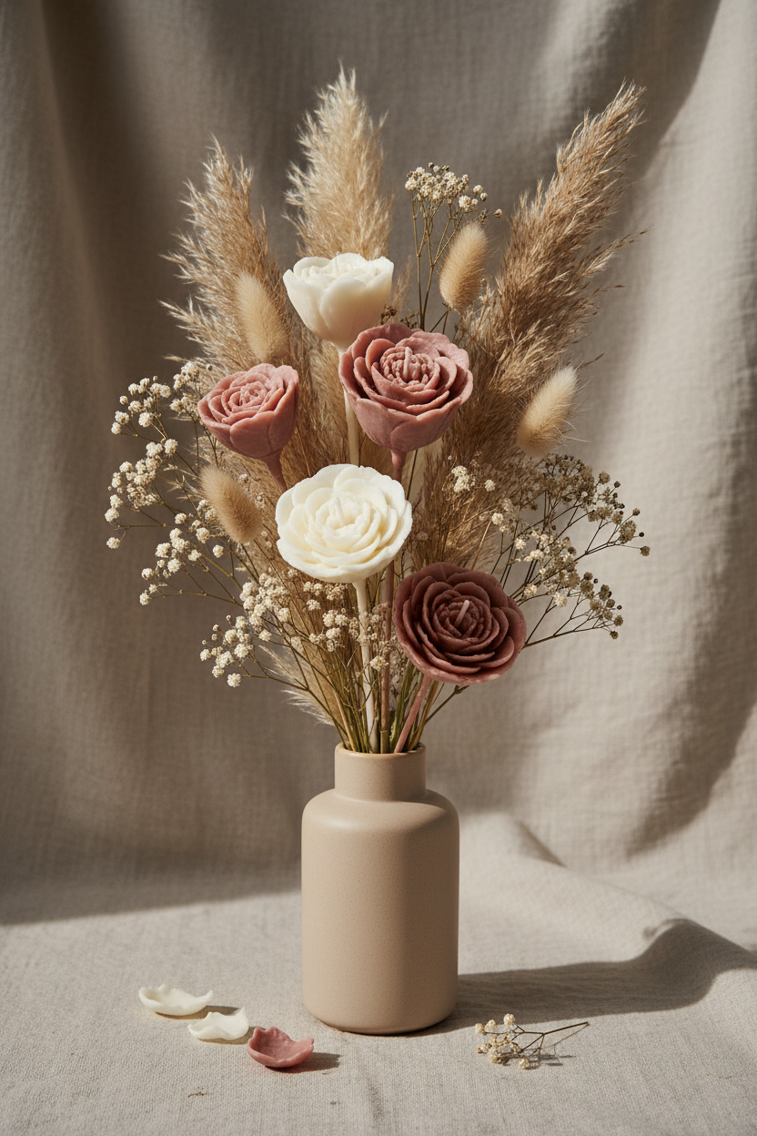 Kerzenstrauß in Vase