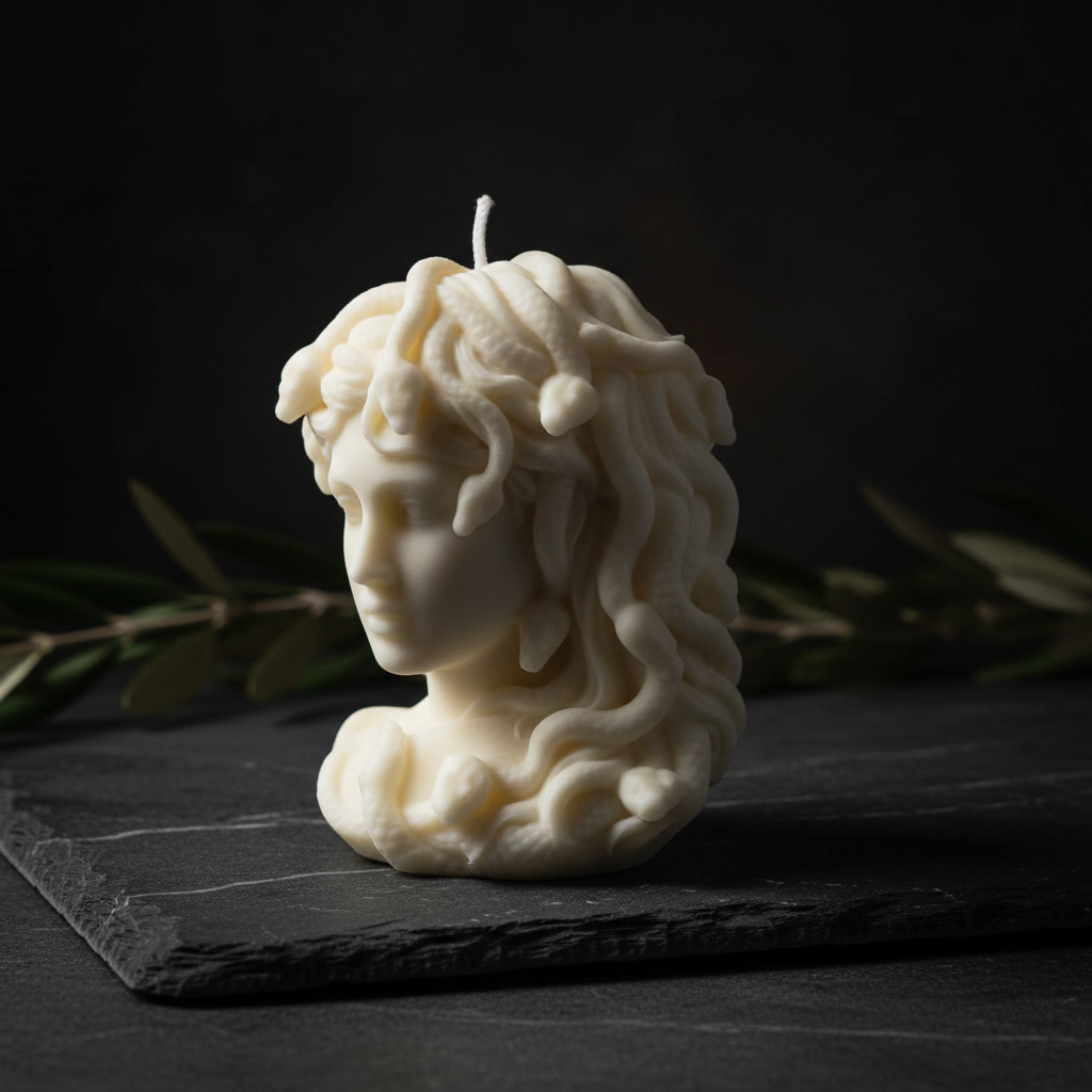 Medusa Kerze Detailaufnahme