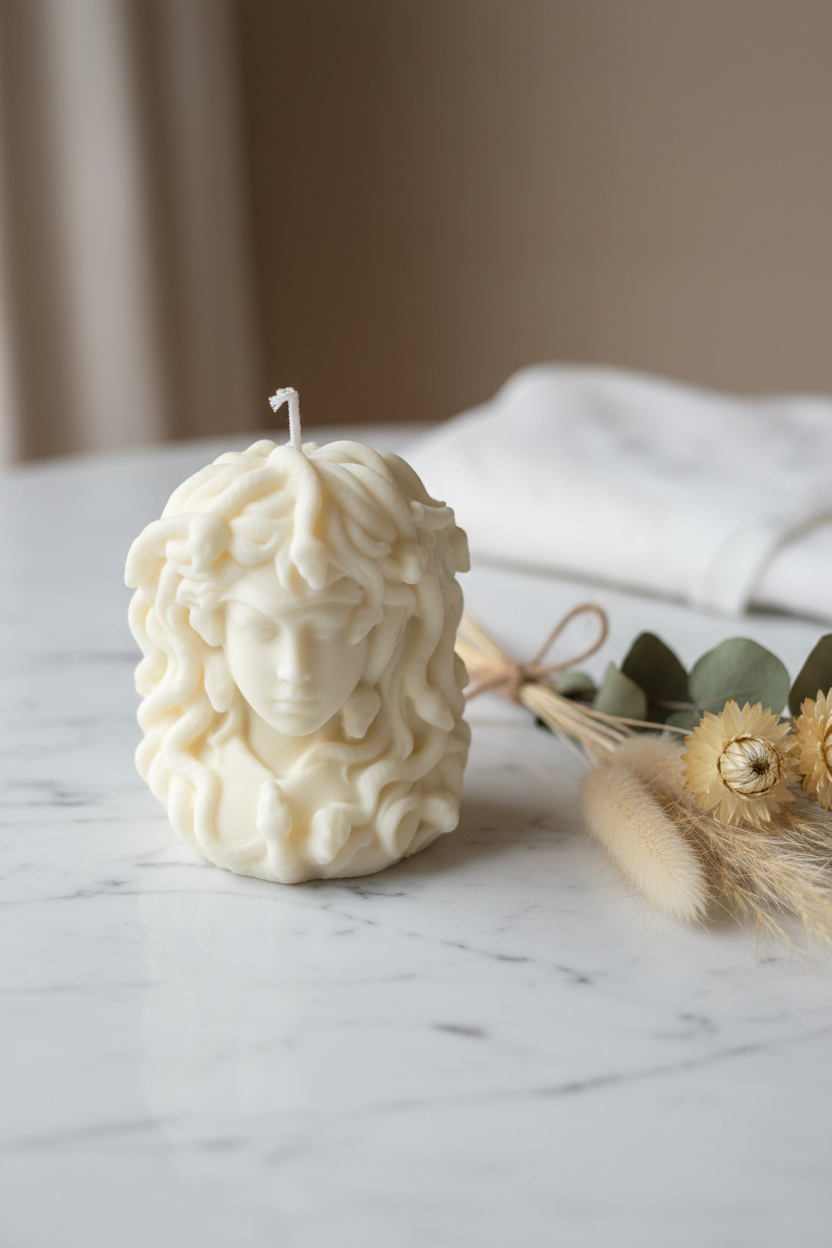 Medusa Kerze Marmor