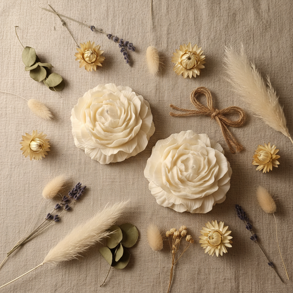Pfingstrosenkerze – Flat Lay